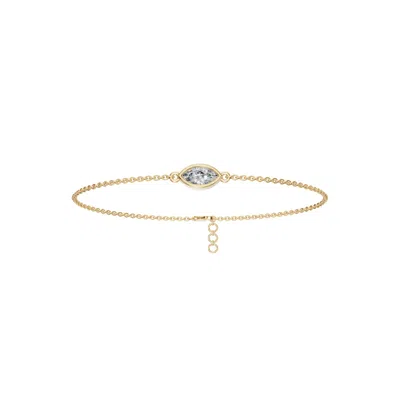 Aya Fine Jewelry Women's Yellow / White / Rose Gold Fourteen Kt Marquise Center Diamond Bracelet