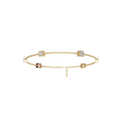 Aya Fine Jewelry Women's Yellow / White / Rose Gold Fourteen Kt Modern Square Cut Diamond Bracelet