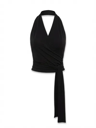 Aya Muse Aelir V-neck Top In Black