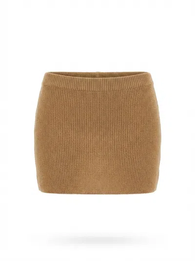 Aya Muse Agos Knitted Miniskirt In Brown