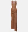 AYA MUSE ALULA BELTED LAMÉ MAXI DRESS