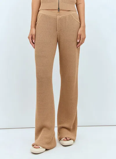 Aya Muse Aries Knit Pants In Brown