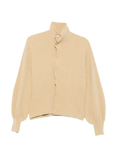 Aya Muse Asha High-neck Cardigan In Nude