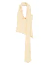 Aya Muse Asymmetric Draped-detail Blouse In Neutral