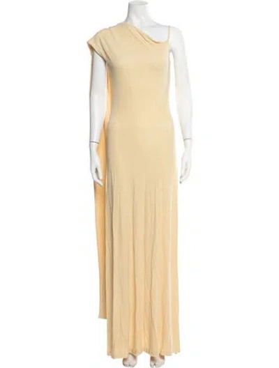 Pre-owned Aya Muse Asymmetrical Long Dress In Yellow