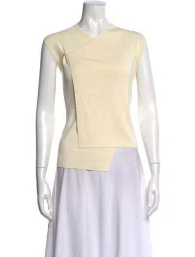 Pre-owned Aya Muse Asymmetrical Sleeveless Top In Neutral