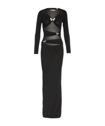 Aya Muse Atalo Cutout Jersey Midi Dress In Black