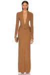 Aya Muse Aure Gathered Knitted Silk-blend Gown