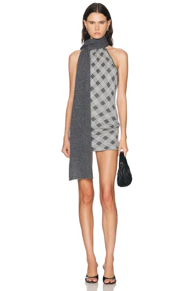 Aya Muse Axis Wool-blend Minidress In Gray