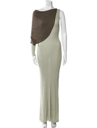 Pre-owned Aya Muse Bateau Neckline Long Dress W/ Tags In Green