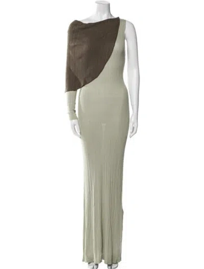 Pre-owned Aya Muse Bateau Neckline Long Dress W/ Tags In Green