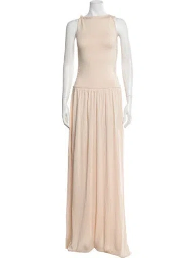 Pre-owned Aya Muse Bateau Neckline Long Dress W/ Tags In Neutral