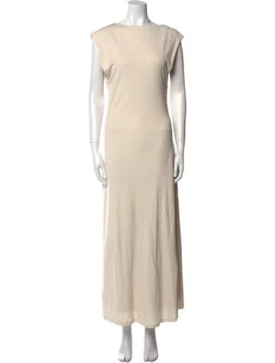 Pre-owned Aya Muse Bateau Neckline Long Dress W/ Tags In Neutral