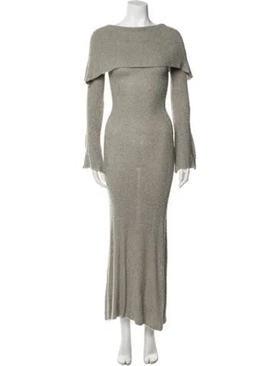 Pre-owned Aya Muse Bateau Neckline Mini Dress In Green