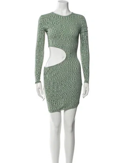 Pre-owned Aya Muse Bateau Neckline Mini Dress In Multi