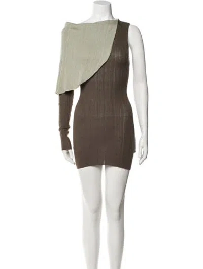 Pre-owned Aya Muse Bateau Neckline Mini Dress W/ Tags In Green