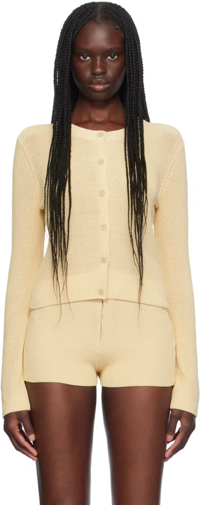 Aya Muse Beige Lysi Cardigan In Biscuit