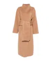 Aya Muse Belted Felted Coat In Brown