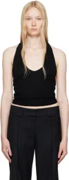 Aya Muse Black Knit Halter Top In Black