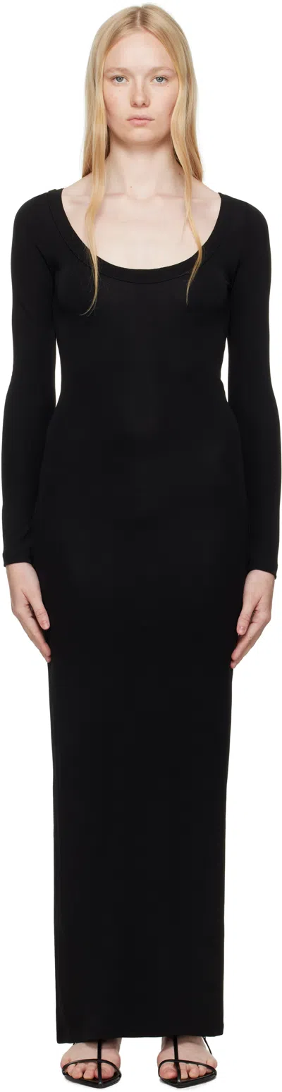 Aya Muse Black Scoopneck Maxi Dress