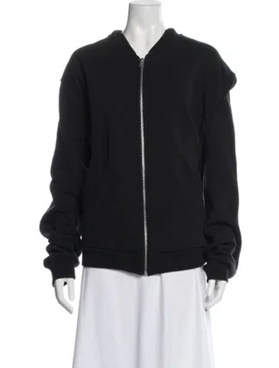 Pre-owned Aya Muse Bomber Jacket In Black