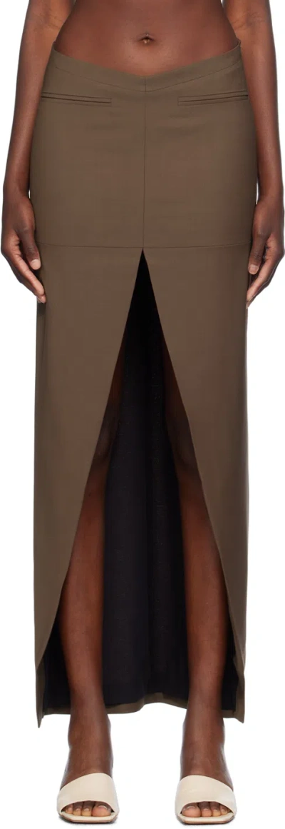 Aya Muse Brown Castor Maxi Skirt In Espresso