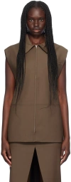 Aya Muse Brown Castor Vest In Espresso
