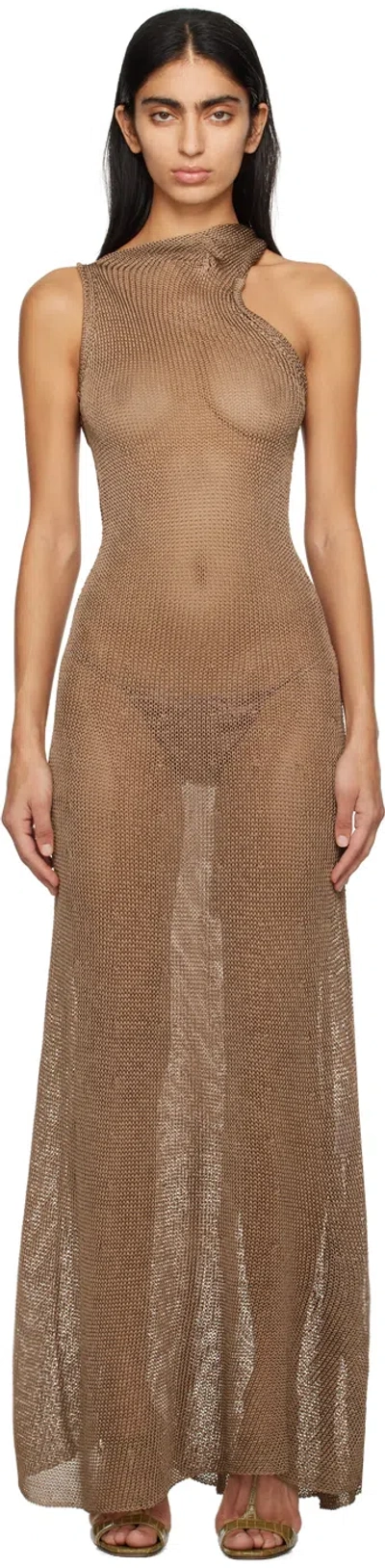 Aya Muse Brown Tera Maxi Dress In Mocha