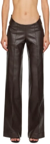 Aya Muse Faux Leather Wide-leg Pants In Burgundy