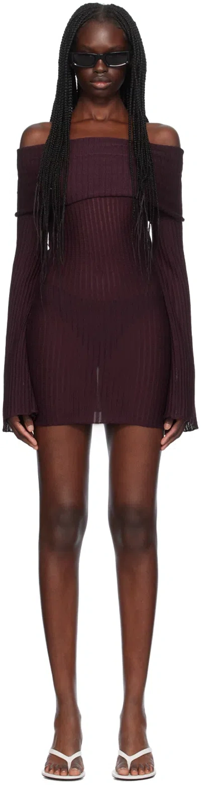 Aya Muse Burgundy Sava Minidress In Merlot