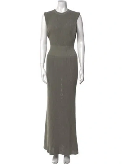 Pre-owned Aya Muse Cable Knit Long Dress In Green
