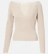 Aya Muse Caeli Cotton-blend Top In Beige