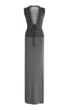 Aya Muse Caius Wool-cashmere-silk Maxi Dress In Gray