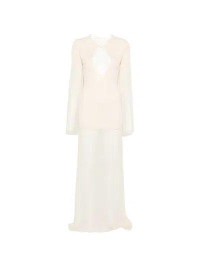 Aya Muse Calla Cutout-detail Maxi Dress In Neutral