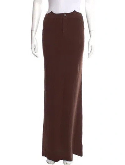 Pre-owned Aya Muse Cashmere Long Skirt In Brown