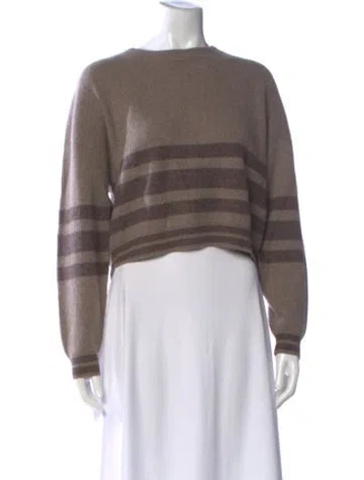 Pre-owned Aya Muse Cashmere Striped Sweater In Neutral