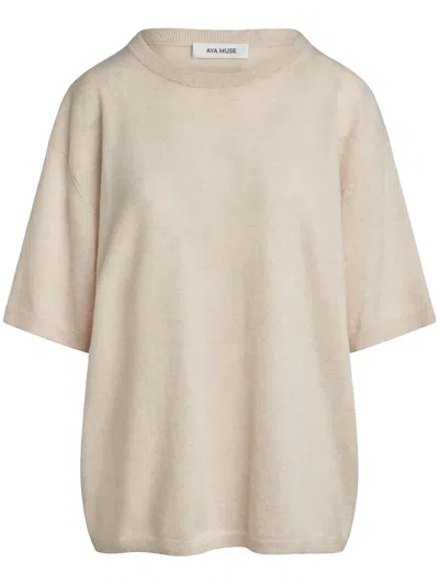 Aya Muse Cashmere T-shirt In Neutrals