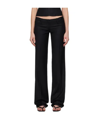 Aya Muse Casual Pants With Belt Loops In Black