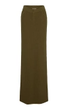 Aya Muse Catsu Ribbed Cotton-blend Midi Skirt In Olive