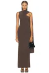 Aya Muse Cedar Draped Maxi Dress In Brown