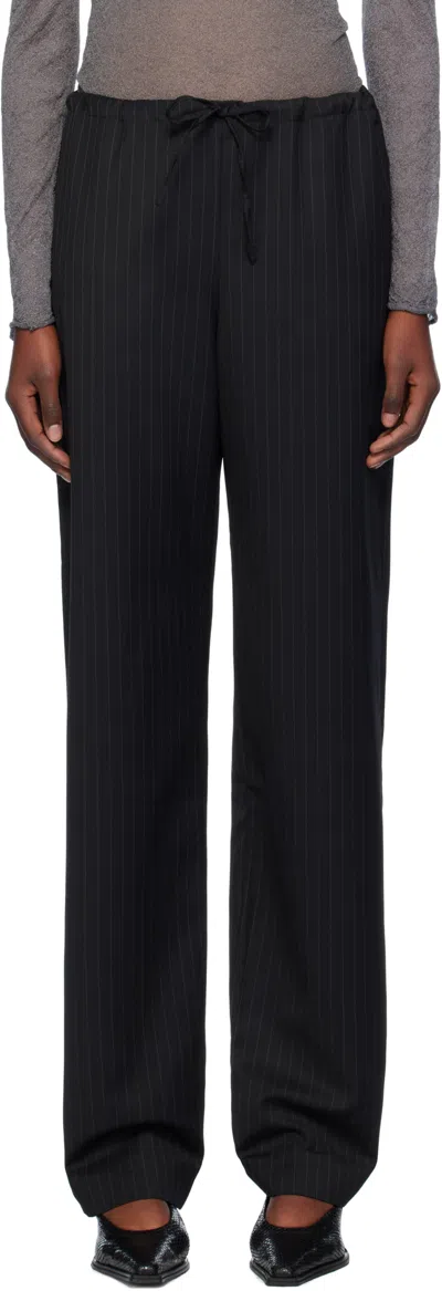 Aya Muse Checkered Trousers In Black