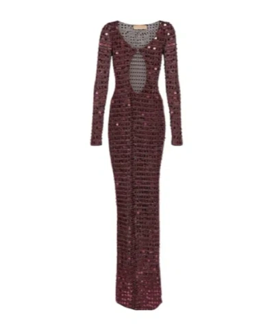 Aya Muse Chyha Embellished Cutout Maxi Dress In Purple
