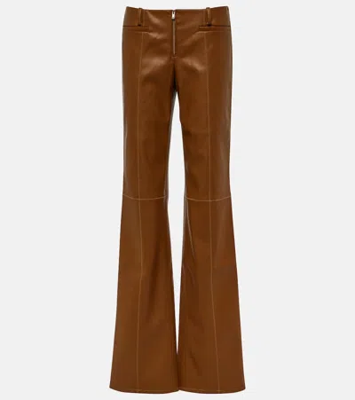 Aya Muse Cida Low-rise Straight Pants In Brown