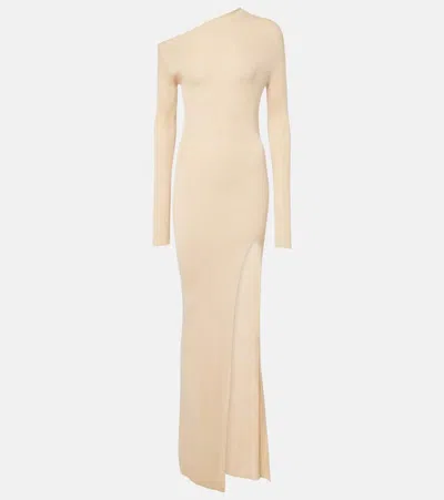 Aya Muse Ciro Silk-blend Maxi Dress In Beige