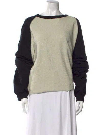 Pre-owned Aya Muse Colorblock Pattern Crew Neck Sweatshirt In Neutrals