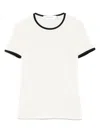 Aya Muse Contrast-trim T-shirt In Neutrals