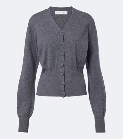 Aya Muse Costa Wool And Cashmere-blend Cardigan In Grey