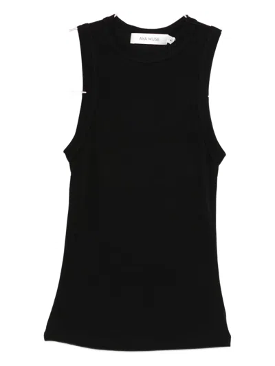 Aya Muse Cotton Tank Top In Black