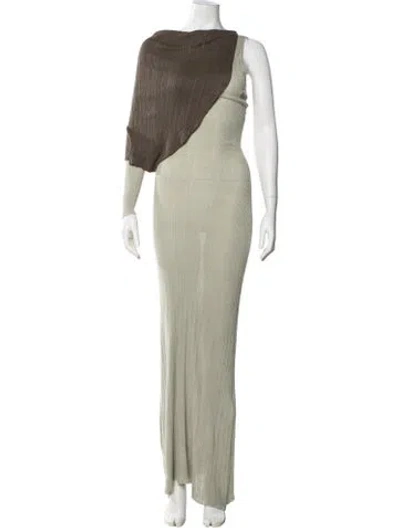 Pre-owned Aya Muse Cowl Neck Long Dress In Green