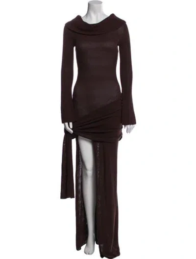 Pre-owned Aya Muse Cowl Neck Long Dress W/ Tags In Brown